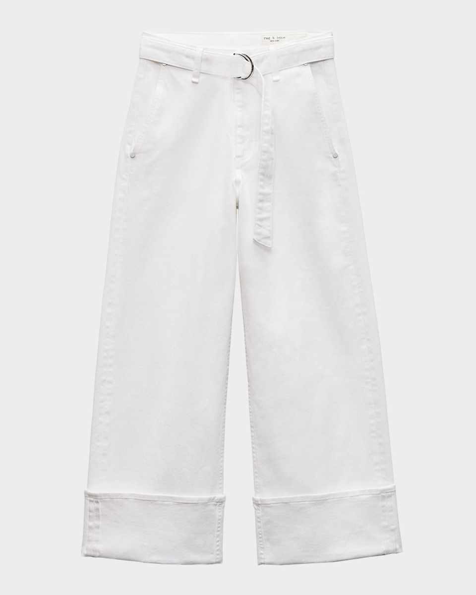 Andi High-Rise Wide-Leg Ankle Jeans with Belt